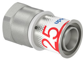 Uponor S-Press Plus screw fitting - female thread x press - 3/4" x 25mm - brass - Kiwa