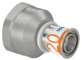 Uponor S-Press Plus Schraubkupplung - Innengewinde x Press - 1" x 20mm - Messing - Kiwa