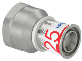 Uponor S-Press Plus screw fitting - female thread x press - 1" x 25mm brass - Kiwa
