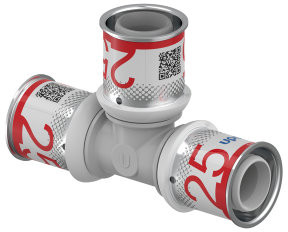 Uponor S-Press Plus T-piece 90° - press x press x press - 25mm x 25mm x 25mm - ppsu - Kiwa