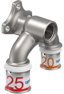 Uponor S-Press Plus U-Wandplatte - Press x Innengewinde x Press - 25mm x 1/2" x 20mm - Smart Aqua - Messing - Kiwa