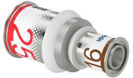 Uponor S-Press Plus Übergangskupplung - Press x Press - 25mm x 16mm Messing - Kiwa