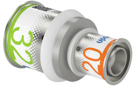 Uponor S-Press Plus transition fitting - press x press - 32mm x 20mm - brass - Kiwa