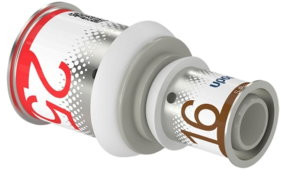 Uponor S-Press Plus transition fitting - press x press - 25mm x 16mm - ppsu - Kiwa