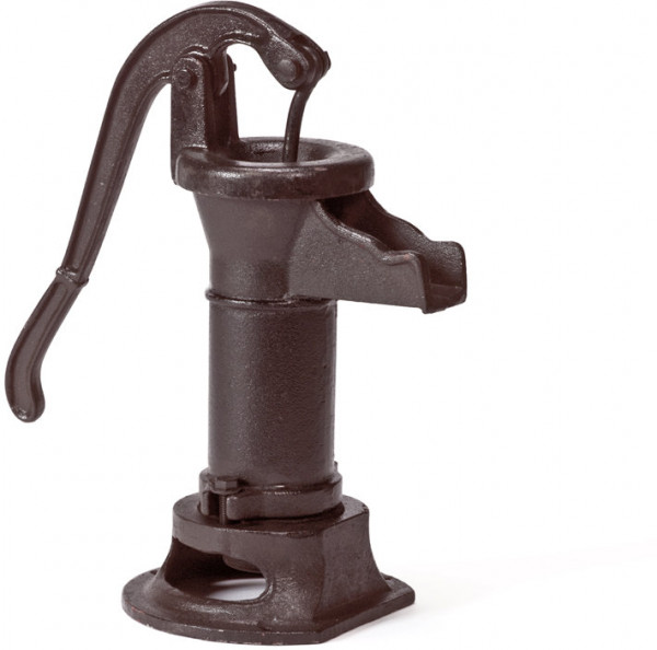 Nostalgische Handkurbelpumpe mit Fußflansch - grün - 40cm
