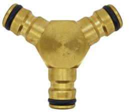 Water divider Three-way with Gardena connections - brass