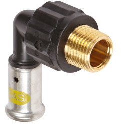 Henco - Gewindebogen 90° - Gas - Press x Außengewinde - 20mm x 1/2" - PVDF