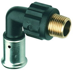 Henco - threaded elbow 90° - press x male thread - 40mm x 1-1/2" - PVDF