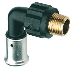 Henco - Gewindebogen 90° - Press x Außengewinde - 20mm x 1/2" - PVDF