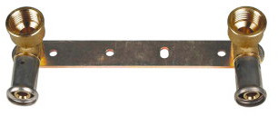 Henco - double wall plate - type 28P - press x female thread - 16mm x 1/2" - brass