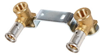 Henco - Doppelwandplatte - Typ 28PV - Press x Innengewinde - 16mm x 1/2" - Messing