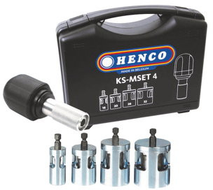 Henco - Kalibrierungs- und Abschrägungswerkzeugset für Akkumaschine - 16 bis 32mm - Stahl