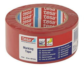 Henco - Montageband für isolierte Rohre - 50mm - PE - rot - Länge 33 m