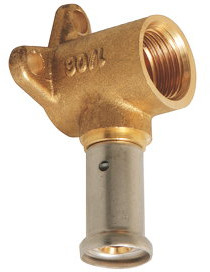 Henco - Wandplatte - Press x Innengewinde - 16mm x 1/2" - Messing