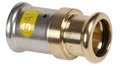 Henco - transition fitting - gas - press x press - 16mm x 15mm - brass