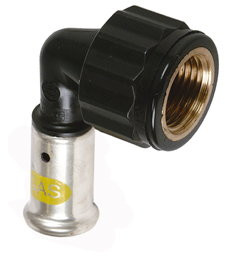 Henco - screw elbow 90° - gas - press x female thread - 20mm x 1/2" - PVDF