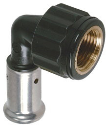 Henco - Schraubknies 90° - Press x Innengewinde - 50mm x 1-1/2" - PVDF