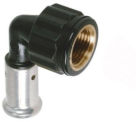 Henco - Schraubknies 90° - Press x Innengewinde - 16mm x 1/2" - PVDF