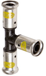 Henco - T-piece 90° - gas - press x press x press - 16mm x 16mm x 16mm - PVDF