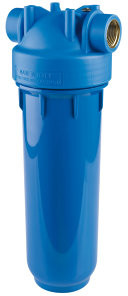 Atlas Filtri - filter housing - blue clock - type DP 10 Mono OT AB - female thread x female thread - 1-1/4" x 1-1/4" - brass