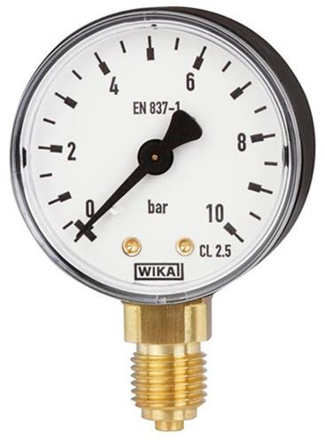Manometers 63mm - mit Anschluss unten 6 Bar