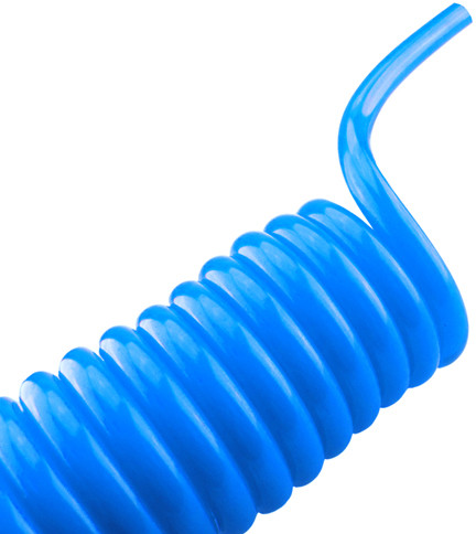 Spiralschlauch PU 6x4 Blau 3m Arbeitslänge