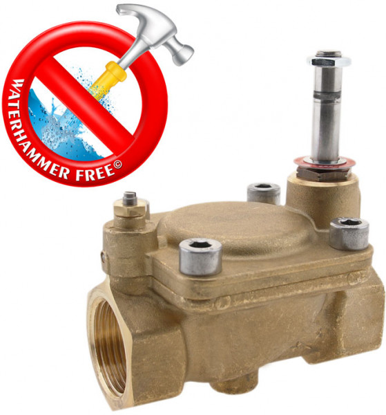 2/2-way solenoid valve G1" closing time adjustable