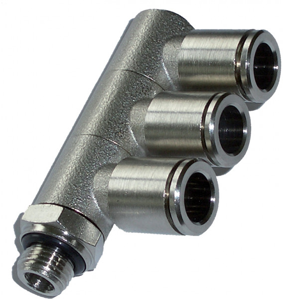 Double banjo G1/4" 3-way 6 mm push-in