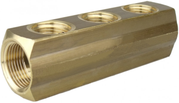 Verteilerblock Ms 1" (10 x 1/2") beidseitig