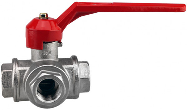 Kugelhahn 3-Wege L-Bohrung 3/4" Handbetrieb.