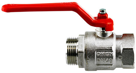 Kugelhahn 1/2" AG x IG max. 50 bar