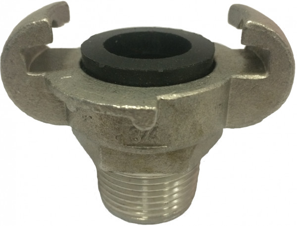 claw coupling x Male thread - with safety clip and NBR seal - 42mm x 1/2" - Stainless Steel 316