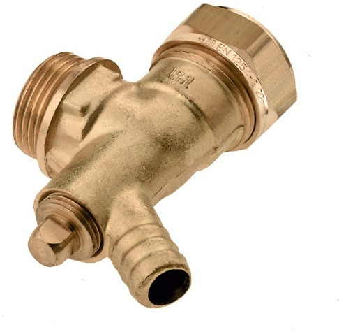 Bonfix Klemmverschraubung - Winkelverschraubung mit Ablassmöglichkeit AG x Klemm - 1/2" x 15mm - Messing