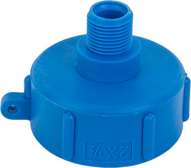 IBC adapter - female thread x reducing male thread - S60x6 x 1/2" - Plastic