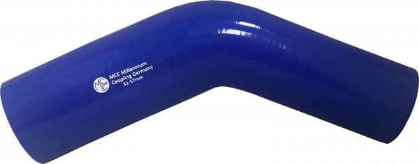 Silikonschlauch - Reduzierbogen 45° - 57 x 63mm - Blau