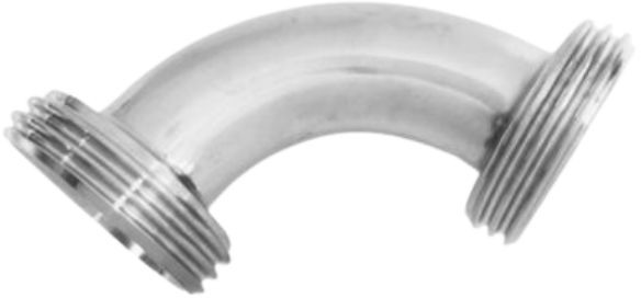 Milchrohrverschraubung - DIN 11851 - Bogen 90° - Gewinde x Gewinde - DN50 x DN50 - Edelstahl 316