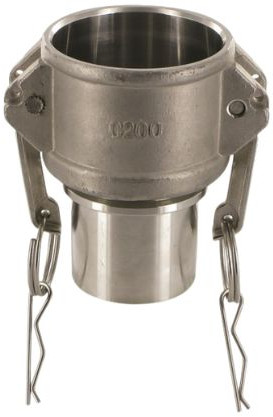 Camlock Mutterteil mit Schlauchtülle - Typ CS - Edelstahl 316 - Glatter Tülle - 3/4" - DN 19