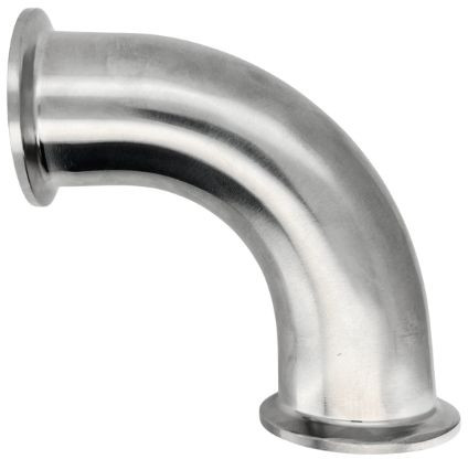 Triclamp Verschraubung - DIN 32676 - Bogen 90° - Clamp x Clamp - 2" x 2" - Edelstahl 304 - Inch