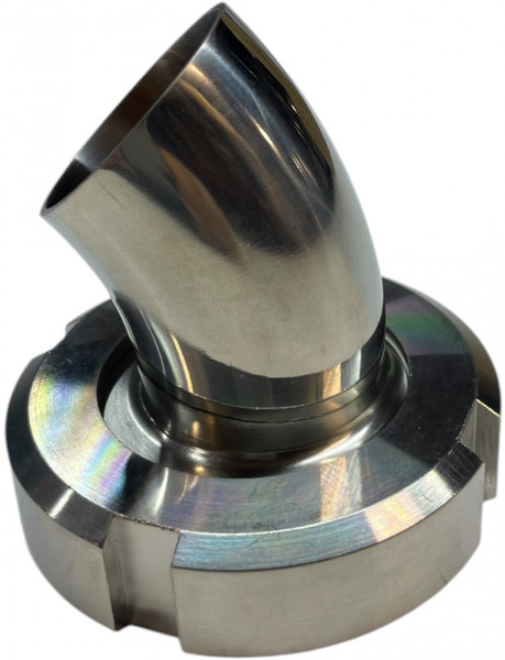 Milchrohrverschraubung - DIN 11851 - Bogen 45° - IG x Anschweißende - DN20 x 24mm - mit Überwurfmutter - Edelstahl 316