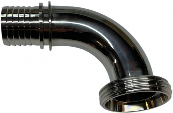 Milchrohrverschraubung - DIN 11851 - Bogen 90° - AG x Stutzen - DN80 x 75mm - ohne Dichtung - Edelstahl 316