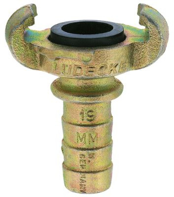 Lüdecke-Klauenkupplung SKB mit Schlauchtülle & Rastkante - SKB 13 - 1/2" (13 mm)