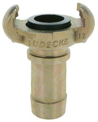 Lüdecke claw coupling SKB-P with hose tail & locking edge for press sleeve mounting - SKB 15 P - 1" (25 mm)
