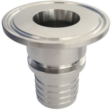 Tri Clamp Verschraubung - BS 4824 - Rillen Schlauchtülle 19mm - Flanschgröße 25mm - Mit Sicherungsbund - Edelstahl