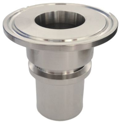 Triclamp Verschraubung - DIN 32676 - Glattem Schlauchtülle 75mm - Flanschgröße 106mm - Mit Sicherungsbund - Edelstahl  - DIN