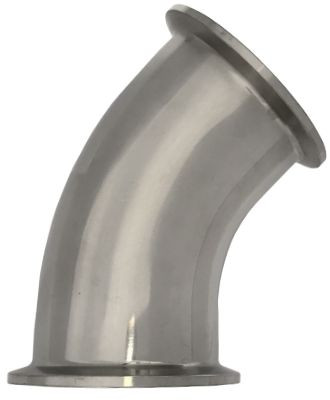 Tri Clamp Verschraubung - DIN 32676 - Bogen 45° - Clamp x Clamp - DN20 x DN20 - Edelstahl  - DIN