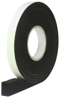 compression strip and swelling strip - NP510 - Black PU - Adhesive - 4mm (h) - 10mm (w) - Roll 8m