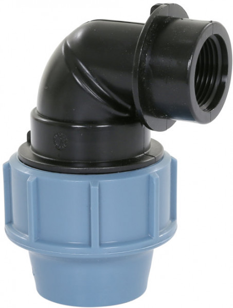 Schraube knie 90gr für PE/tyleen - 20mm x 3/4" IG - 16 bar