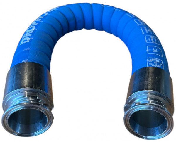 Dairy Hose - Food Hose Very Flexible and Ribbed - Complete with TriClamp Couplings - DN100 (Fl. 119mm) - 4 meter