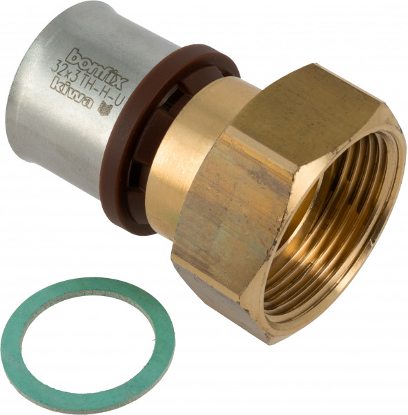 Bonfix Alu-Pressfittings 2-teilige Kupplung || mit Klingeritring 1 1/4 x 32 -