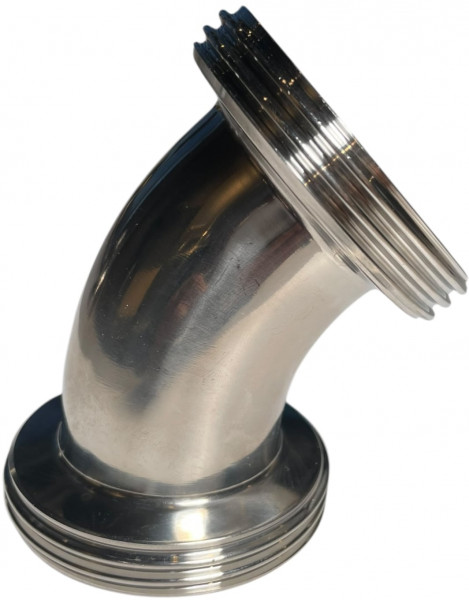Dairy Fitting - DIN 11851 - Elbow 45° - Male x Male - DN50 x DN50 - SS 316